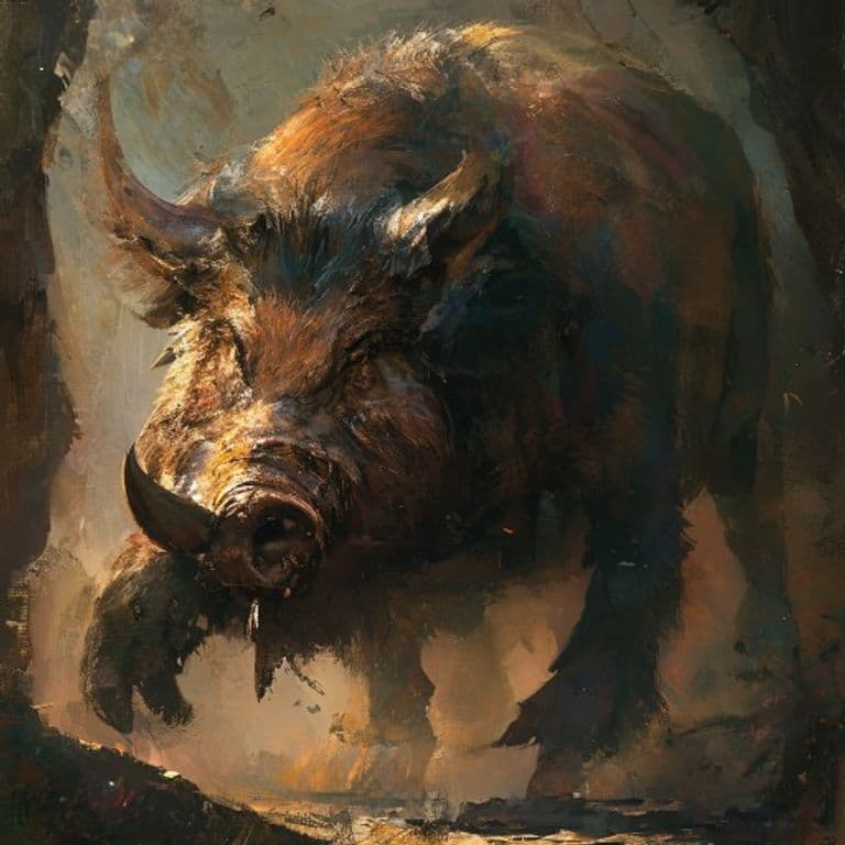 Giant Boar — fantasy monster illustration. Giant Boar is a large beast (Challenge Rating 2).