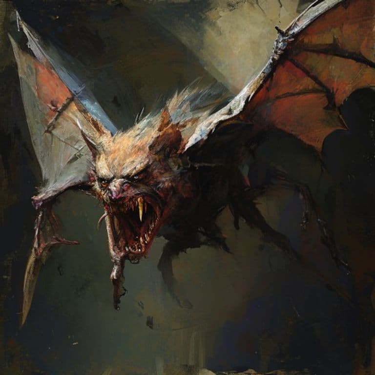 Snatch Bat — fantasy monster illustration. Snatch Bat is a medium aberration (Challenge Rating 5).
