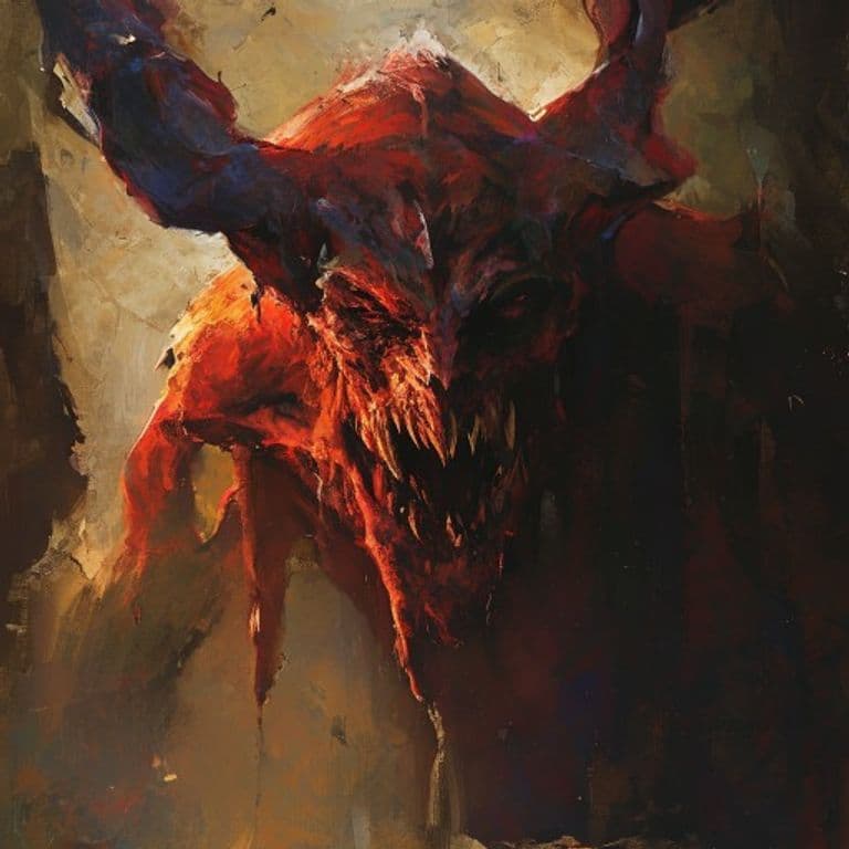 Orobas Devil — fantasy monster illustration. Orobas Devil is a large fiend (Challenge Rating 14).