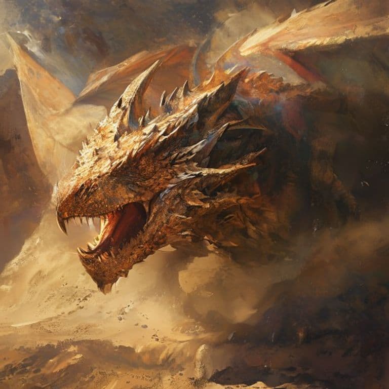 Sanddrift Drake — fantasy monster illustration. Sanddrift Drake is a large dragon (Challenge Rating 6).