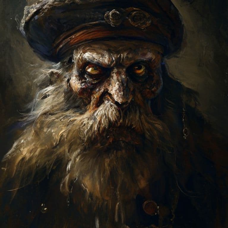 Old Salt — fantasy monster illustration. Old Salt is a medium undead (Challenge Rating 5).