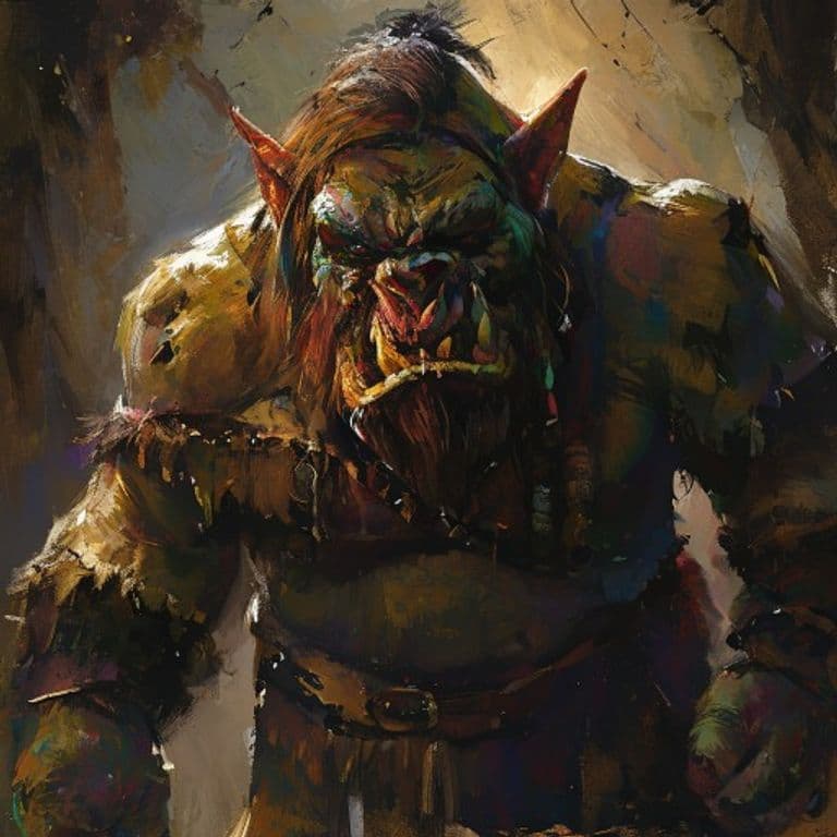 Ogre Chieftain, Corrupted — fantasy monster illustration. Ogre Chieftain, Corrupted is a large giant (Challenge Rating 6).