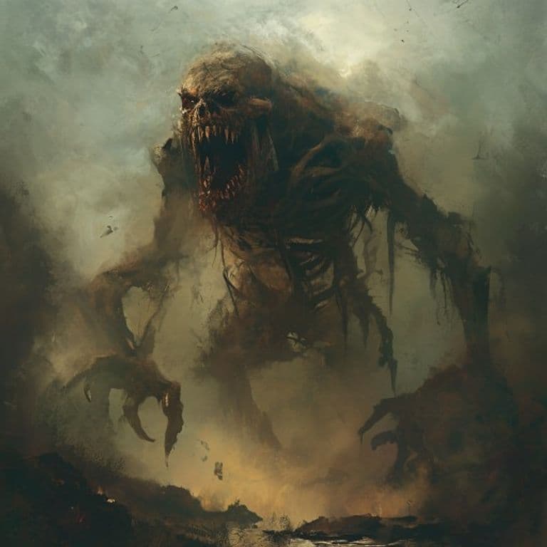 Falsifier Fog — fantasy monster illustration. Falsifier Fog is a huge undead (Challenge Rating 4).