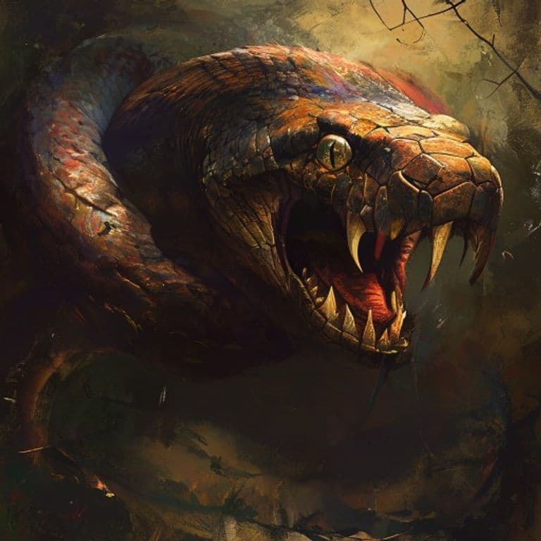 Giant Constrictor Snake — fantasy monster illustration. Giant Constrictor Snake is a huge beast (Challenge Rating 2).