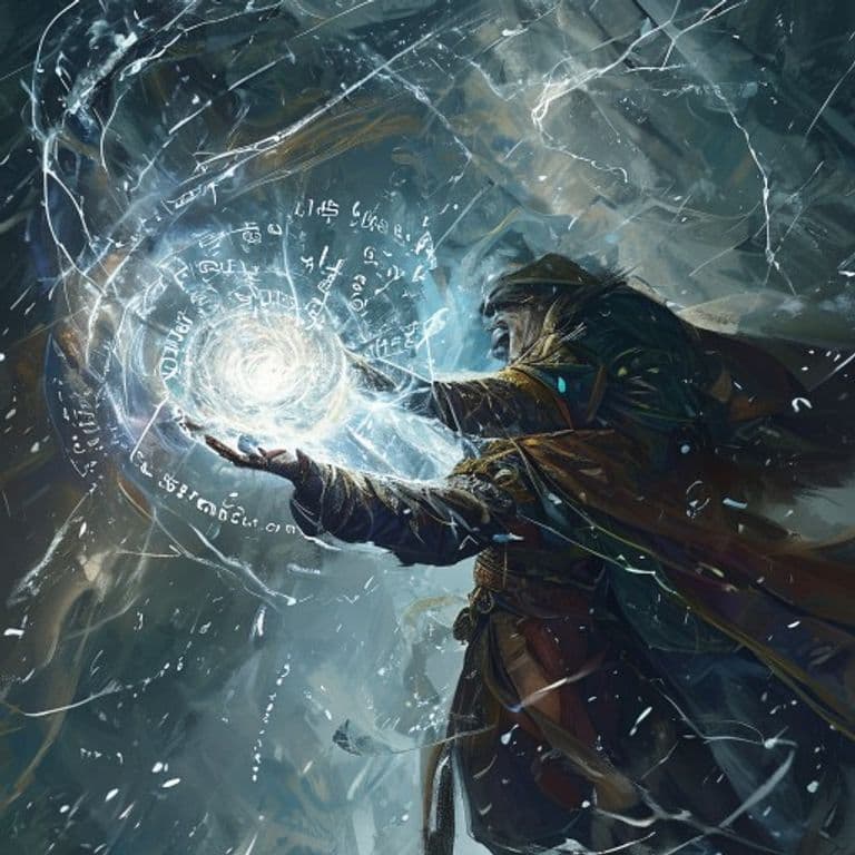 Ice Storm — fantasy spell effect illustration. Ice Storm is a 4th-level evocation available to Cleric, Druid, Paladin, Sorcerer, Wizard.