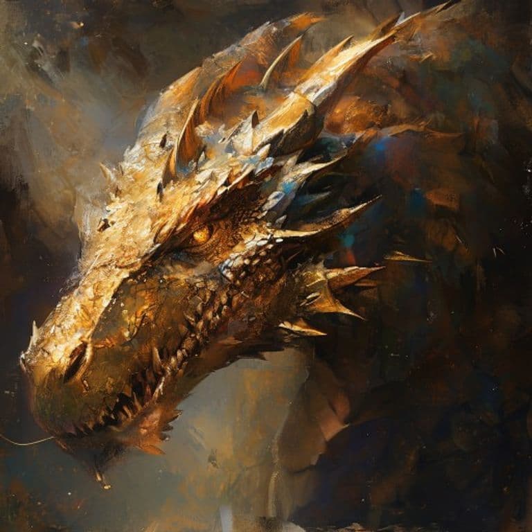 Young Brass Dragon — fantasy monster illustration