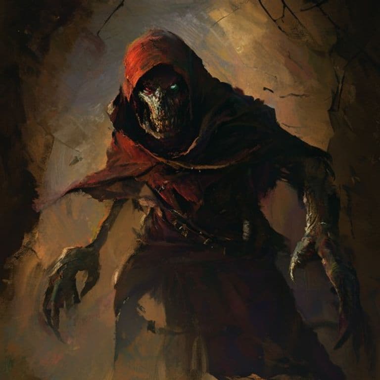 Darakhul Spy — fantasy monster illustration. Darakhul Spy is a medium undead (Challenge Rating 5).