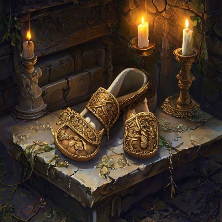 Slippers of the Cat — fantasy item illustration