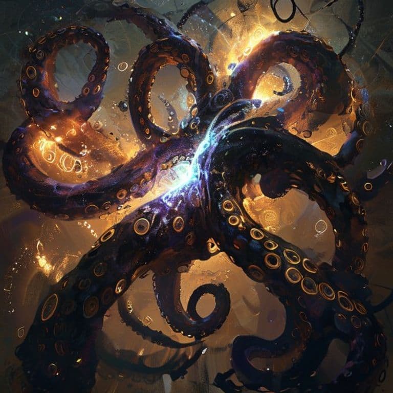 Black Tentacles — fantasy spell effect illustration. Black Tentacles is a 4th-level conjuration available to Wizard.