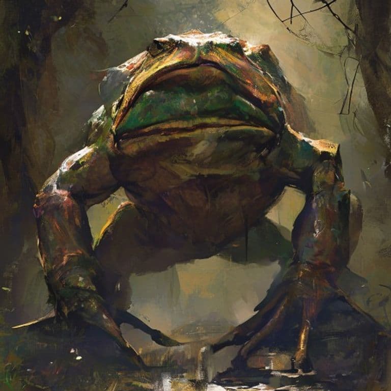 Giant Frog — fantasy monster illustration. Giant Frog is a medium beast (Challenge Rating 1/4).