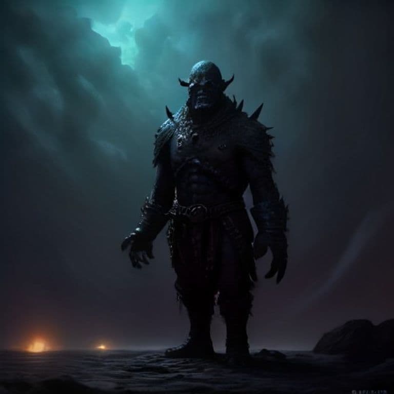 Ork Urk — fantasy monster illustration. Ork Urk is a medium humanoid (Challenge Rating 2).