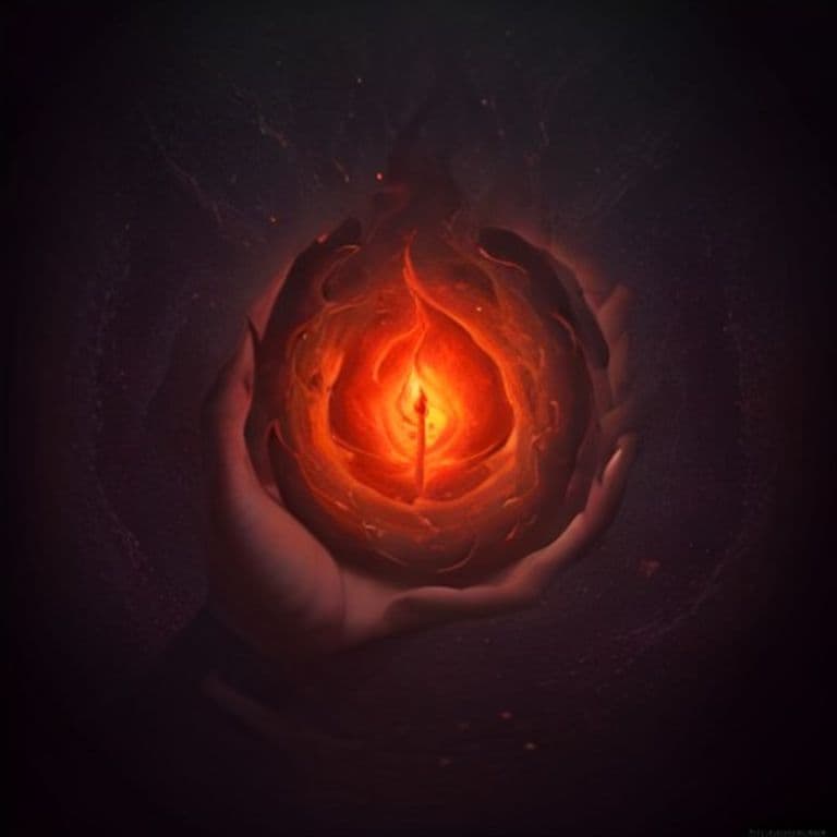 Produce Flame — fantasy spell effect illustration. Produce Flame is a Cantrip conjuration available to Artificer, Druid.