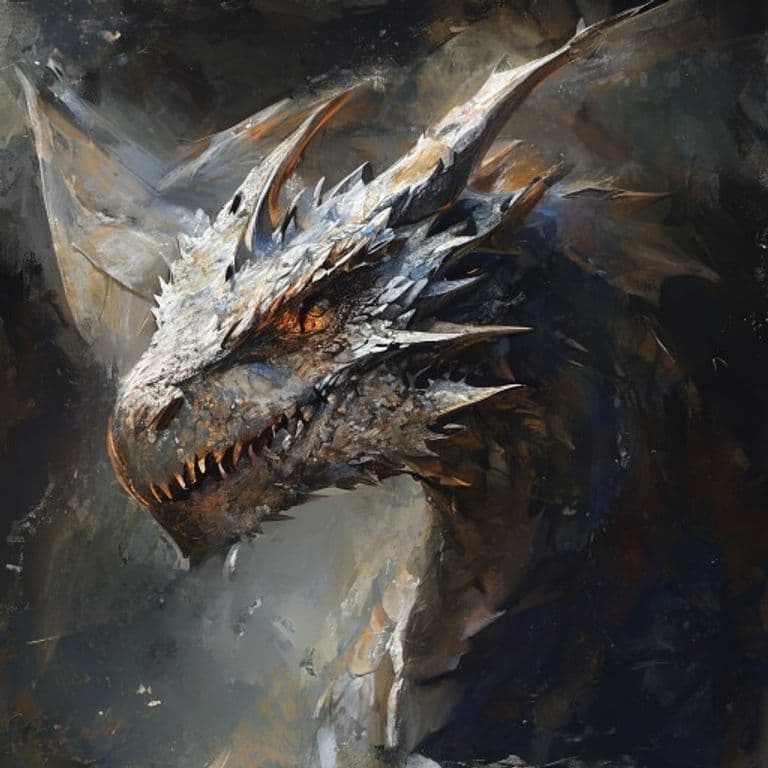 Silver Dragon Wyrmling — fantasy monster illustration