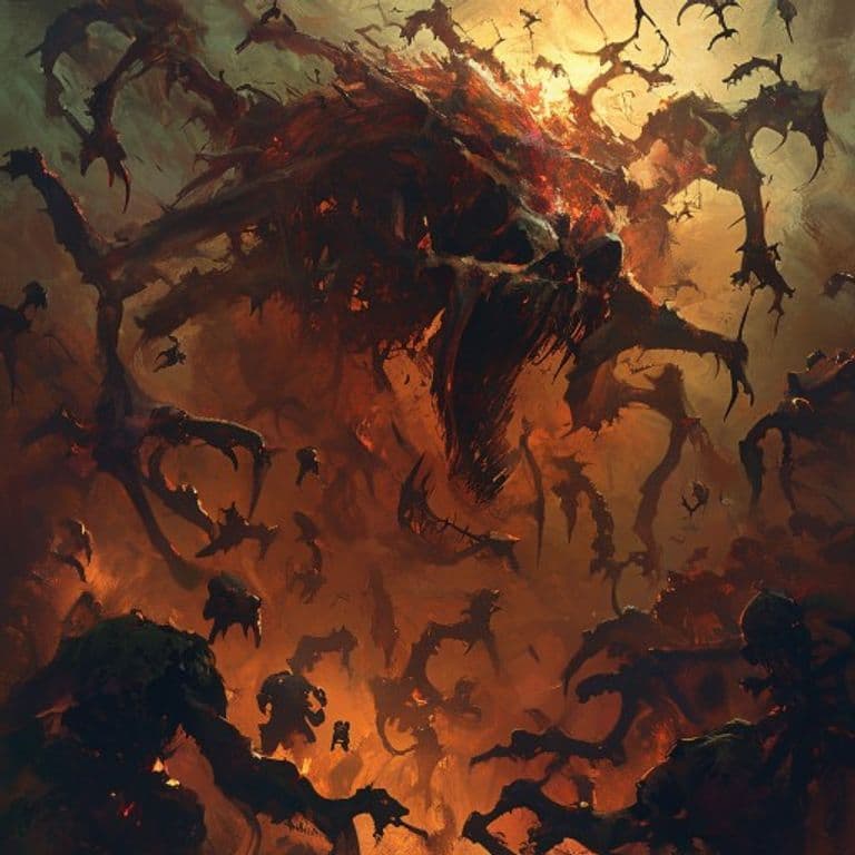 Bone Swarm — fantasy monster illustration. Bone Swarm is a large swarm (Challenge Rating 10).