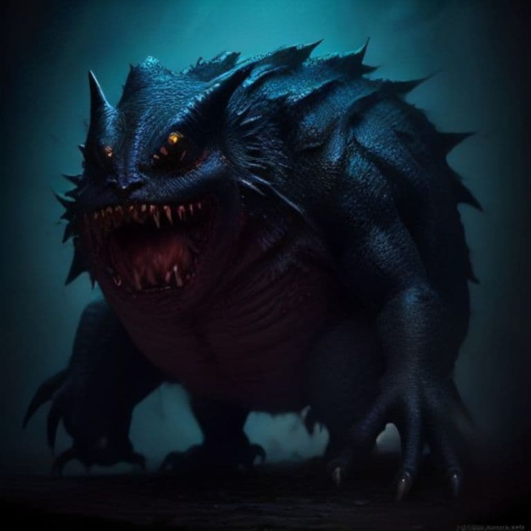 Lesser Scrag — fantasy monster illustration. Lesser Scrag is a medium monstrosity (Challenge Rating 2).