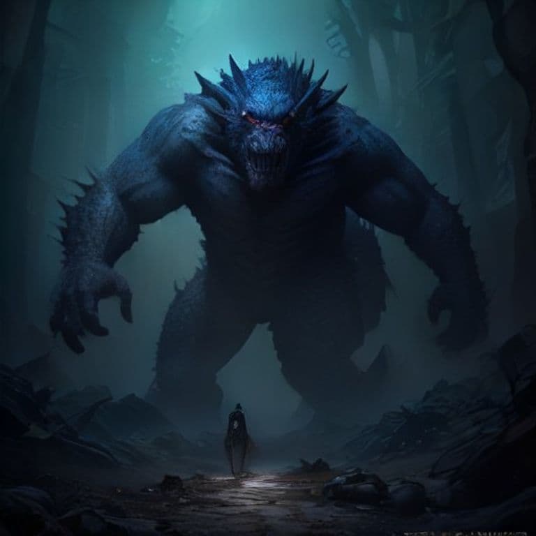 Leashed Lesion — fantasy monster illustration. Leashed Lesion is a large aberration (Challenge Rating 3).