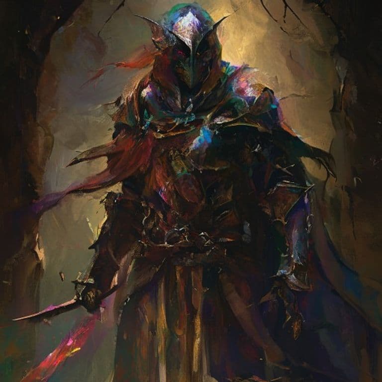 Fey Knight — fantasy monster illustration. Fey Knight is a medium fey (Challenge Rating 4).
