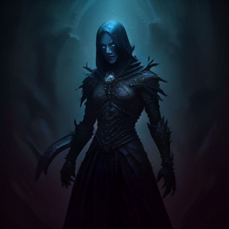 Necromancer — fantasy monster illustration. Necromancer is a medium humanoid (Challenge Rating 6).