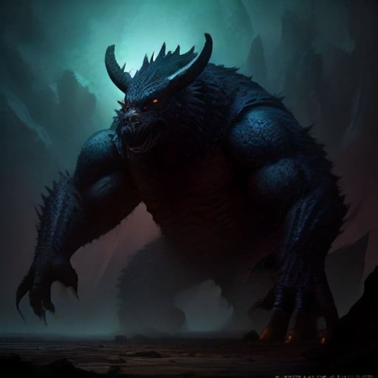 Hezrou — fantasy monster illustration. Hezrou is a large fiend (Challenge Rating 10).