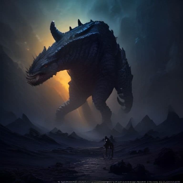 Obsidian Ophidian — fantasy monster illustration. Obsidian Ophidian is a huge elemental (Challenge Rating 5).