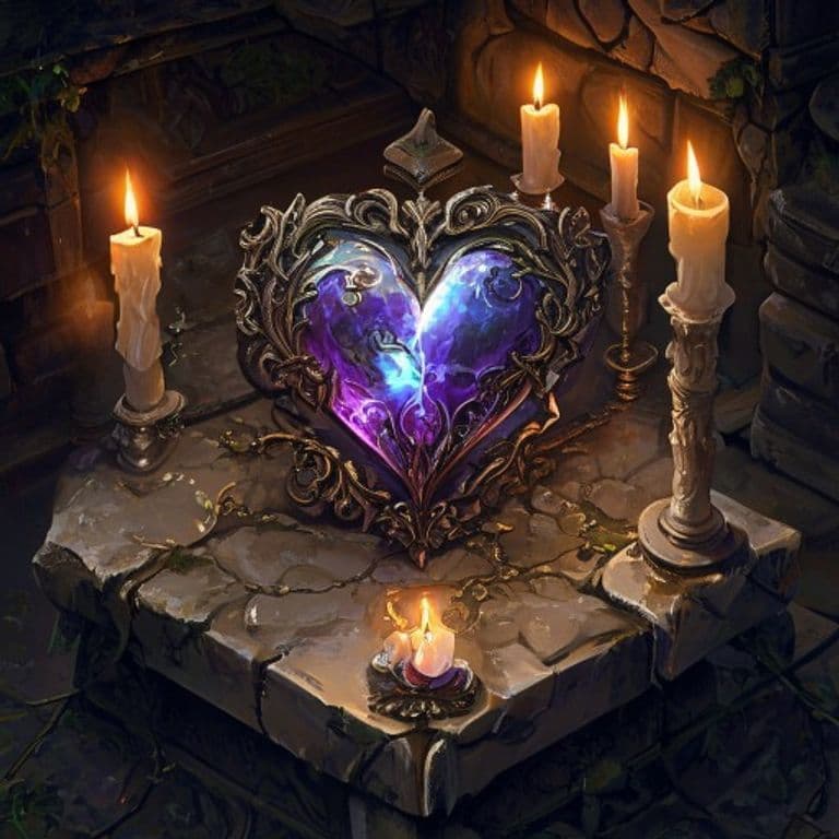Heliotrope Heart — fantasy item illustration