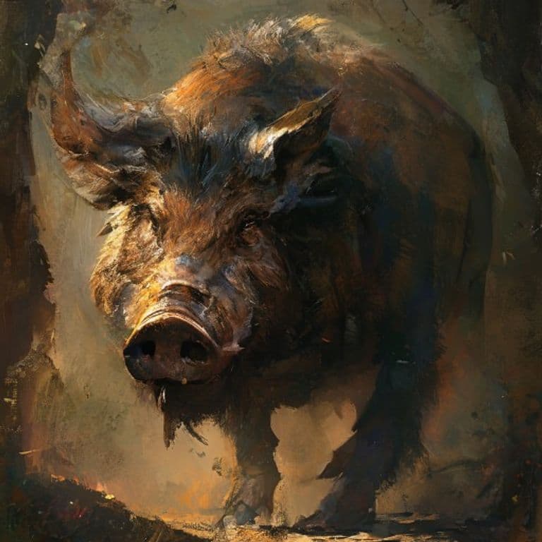 Boar, Giant — fantasy monster illustration. Boar, Giant is a large beast (Challenge Rating 2).