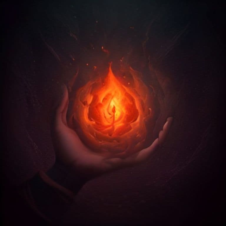 Produce Flame — fantasy spell effect illustration. Produce Flame is a Cantrip conjuration available to Druid.