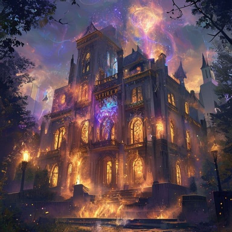 Magnificent Mansion — fantasy spell effect illustration