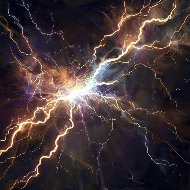 Chain Lightning — fantasy spell effect illustration. Chain Lightning is a 6th-level evocation available to Sorcerer, Wizard.