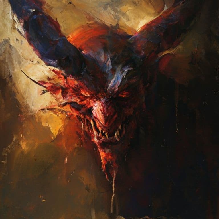Chort Devil — fantasy monster illustration. Chort Devil is a medium fiend (Challenge Rating 12).