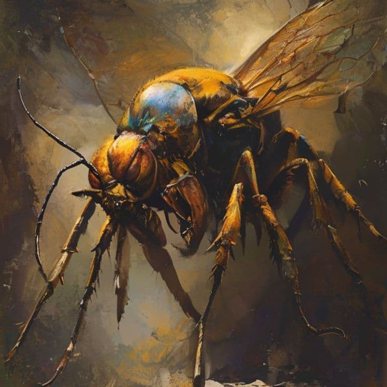 Giant Wasp — fantasy monster illustration. Giant Wasp is a medium beast (Challenge Rating 1/2).