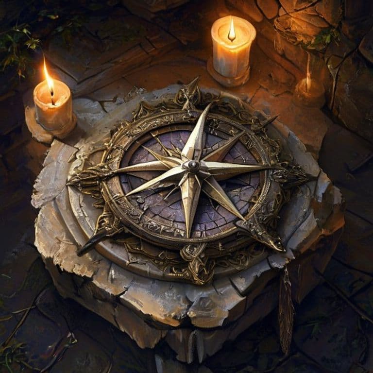 Prospecting Compass — fantasy item illustration