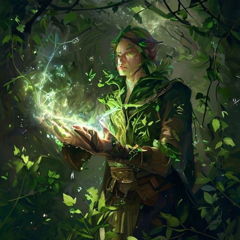 Speak with Plants — fantasy spell effect illustration