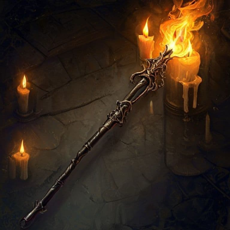 Wand of Flame Control — fantasy item illustration