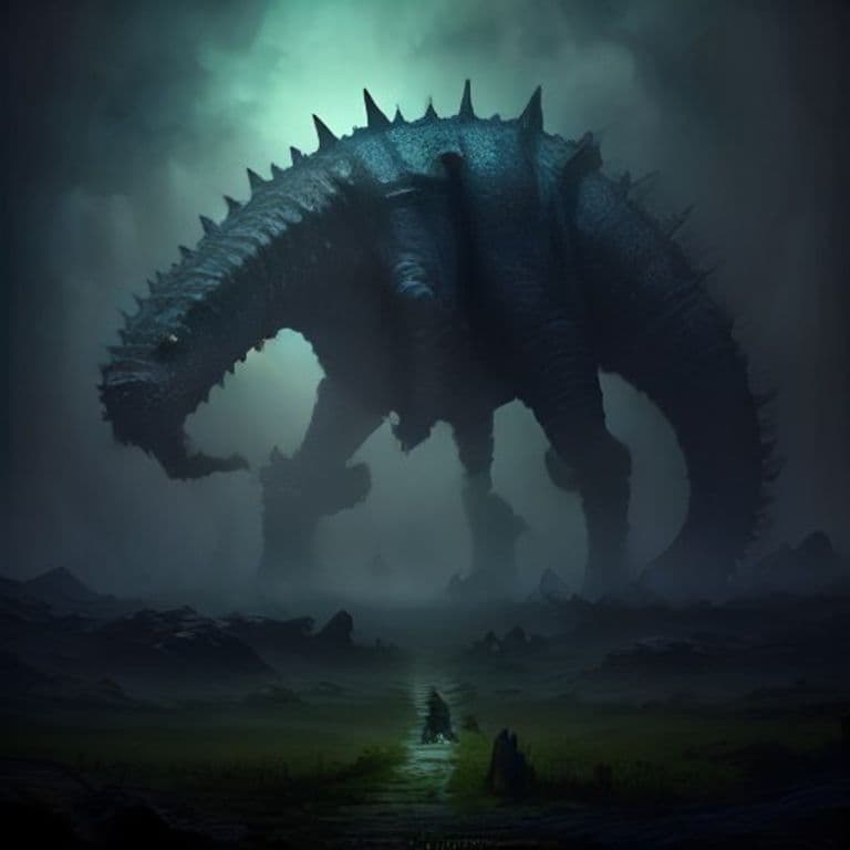 Ogrepede — fantasy monster illustration. Ogrepede is a huge undead (Challenge Rating 6).
