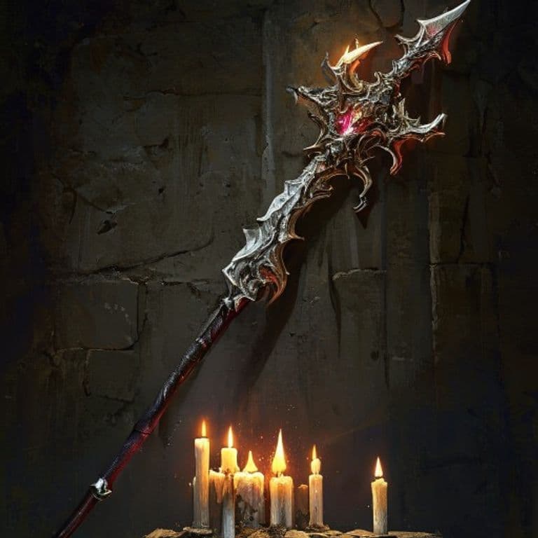 Sanguine Lance — fantasy item illustration