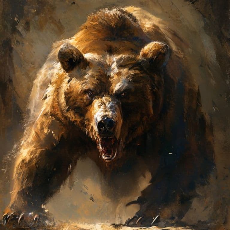 Bear, Brown — fantasy monster illustration. Bear, Brown is a large beast (Challenge Rating 1).