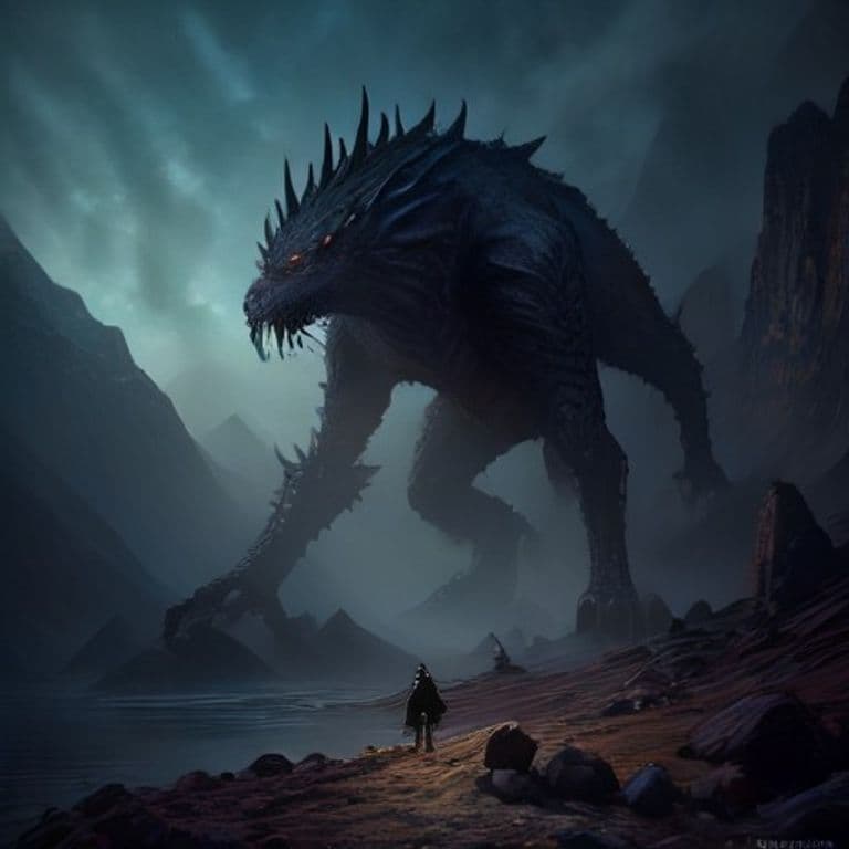 Mountain Strider — fantasy monster illustration. Mountain Strider is a large monstrosity (Challenge Rating 1).
