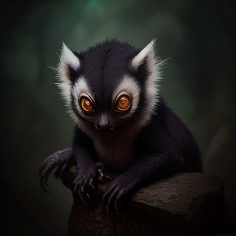 Lobe Lemur — fantasy monster illustration. Lobe Lemur is a small monstrosity (Challenge Rating 4).