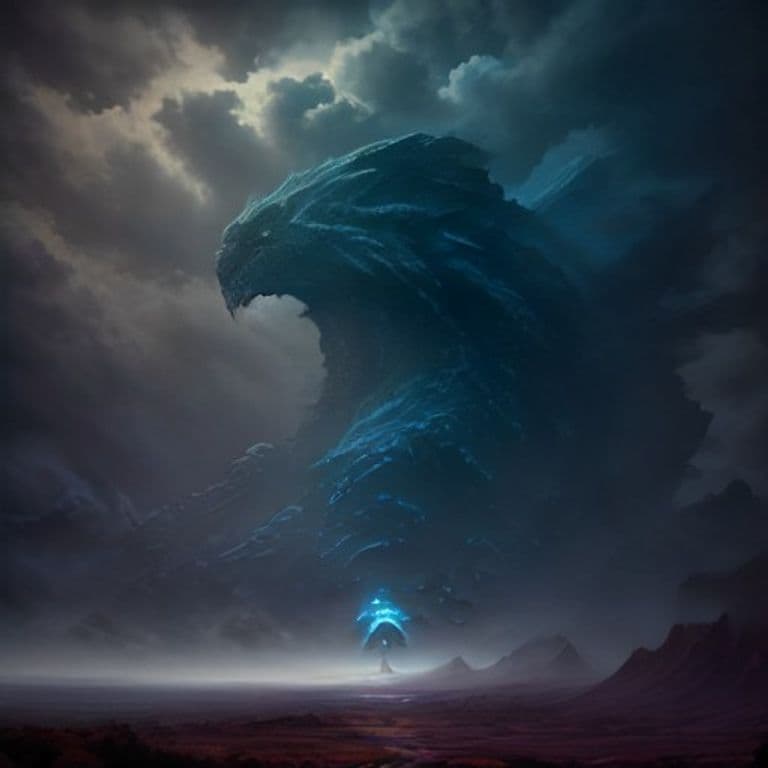 Cloud Giant — fantasy monster illustration. Cloud Giant is a huge giant (Challenge Rating 9).