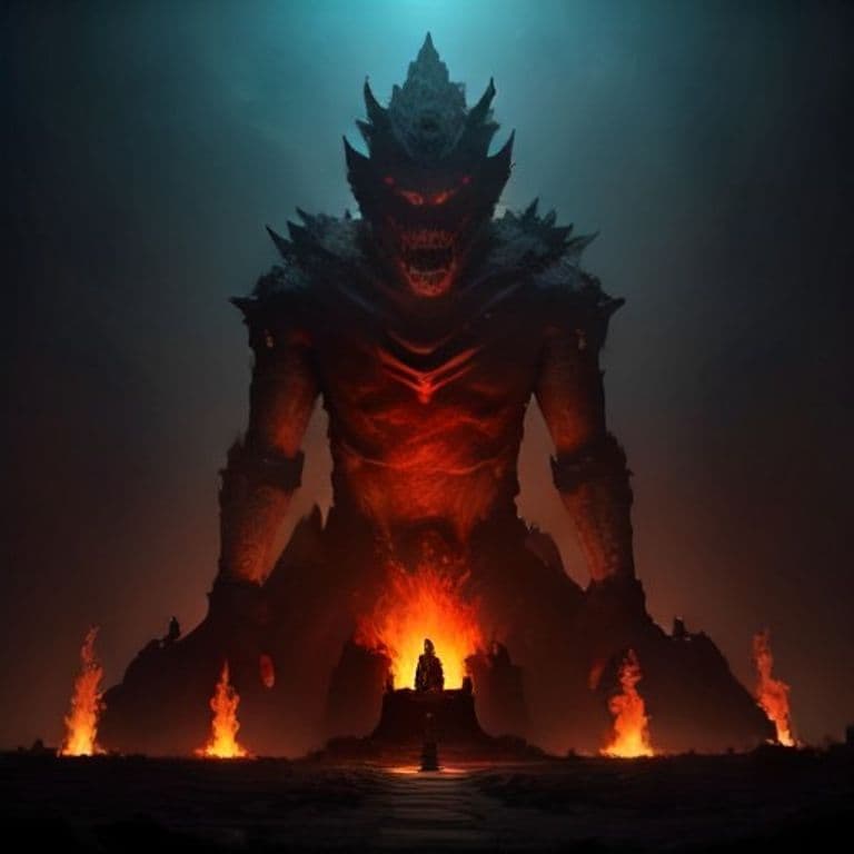 Altar Flame Golem — fantasy monster illustration