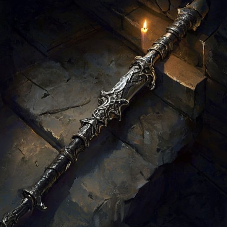 Ghoulbane Rod — fantasy item illustration