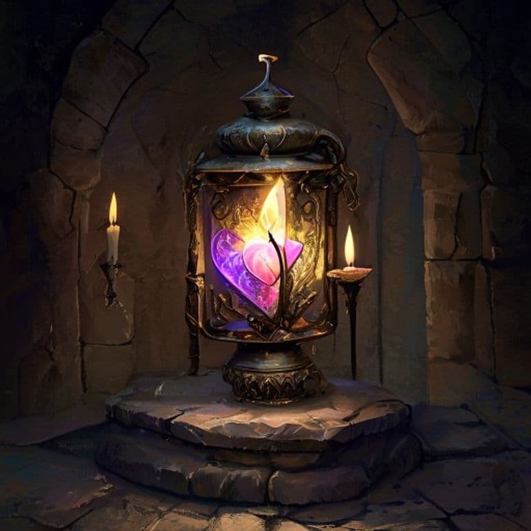 Heartglow Lantern — fantasy item illustration