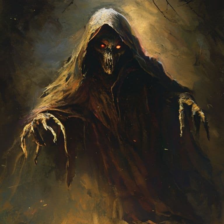Ghost — fantasy monster illustration. Ghost is a medium undead (Challenge Rating 4).
