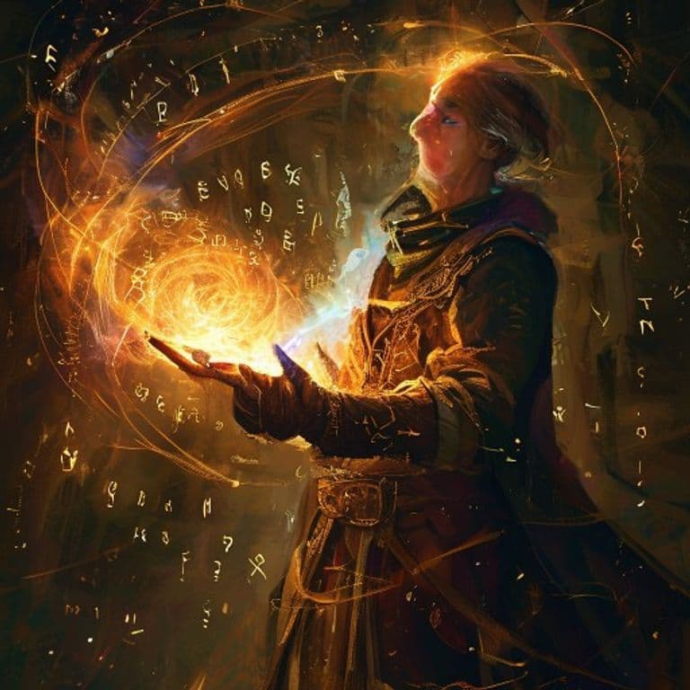 Ill-Fated Word — fantasy spell effect illustration. Ill-Fated Word is a 1st-level divination available to Bard, Sorceror, Wizard.