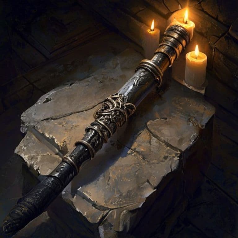 Rod of Verbatim — fantasy item illustration