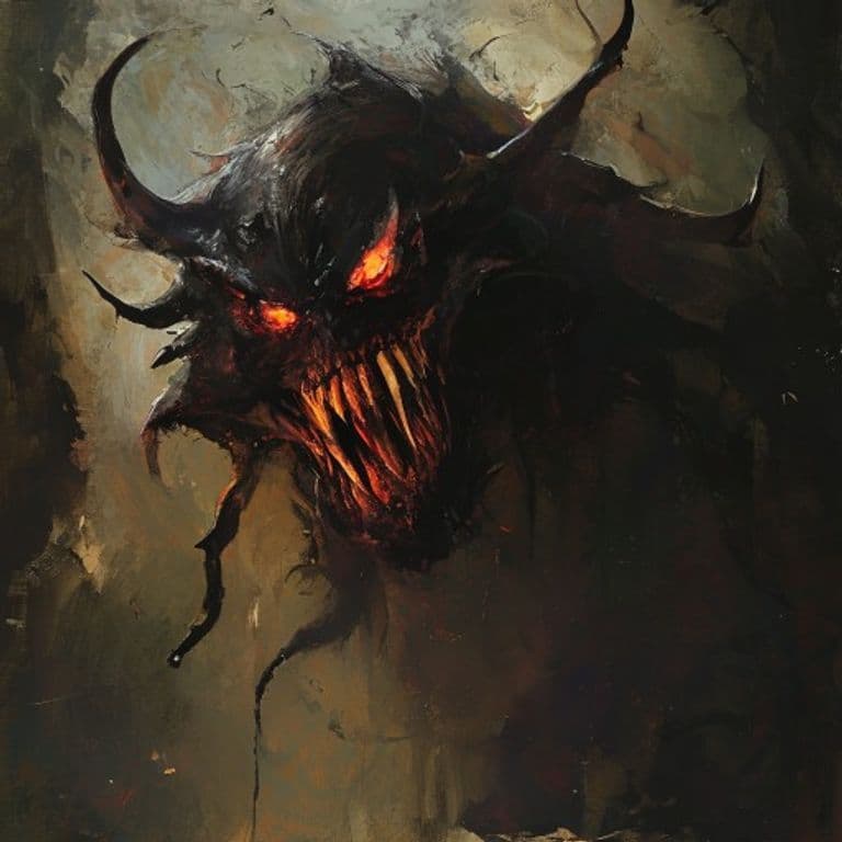 Black Shuck — fantasy monster illustration. Black Shuck is a large fiend (Challenge Rating 11).