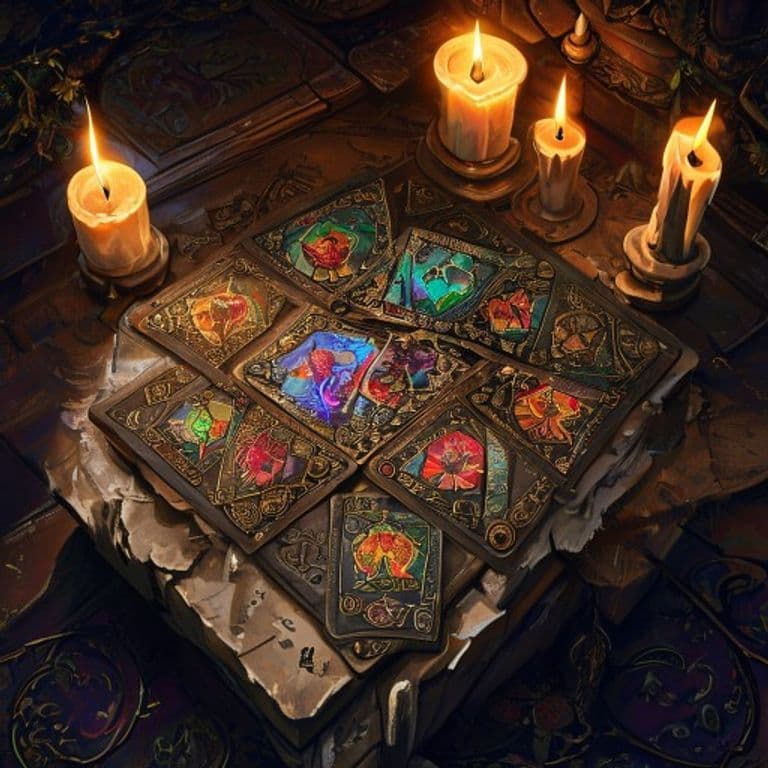 Harlequin's Cards — fantasy item illustration