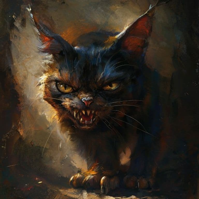 Cat — fantasy monster illustration. Cat is a tiny beast (Challenge Rating 0).