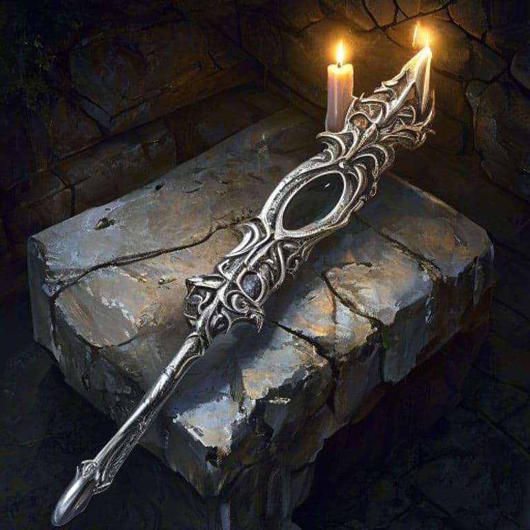 Silvered Oar — fantasy item illustration